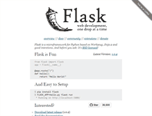 Tablet Screenshot of flask.pocoo.org